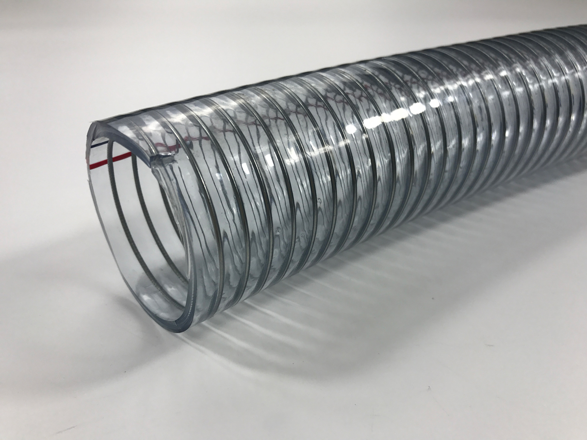 PVC hoses with metal spiral / suction